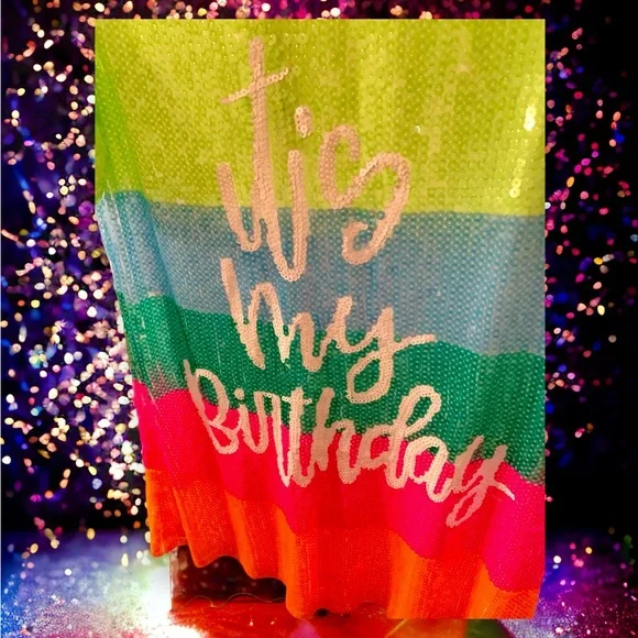 SOLD *New* Pastel Full Sequin It’s My Birthday Dress/Top Size Small - Picture 2 of 9